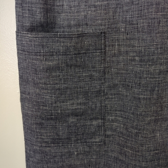Theory Navy Linen Mod Shift Dress With Oversized Pockets, Size 4, EUC - Picture 3 of 4